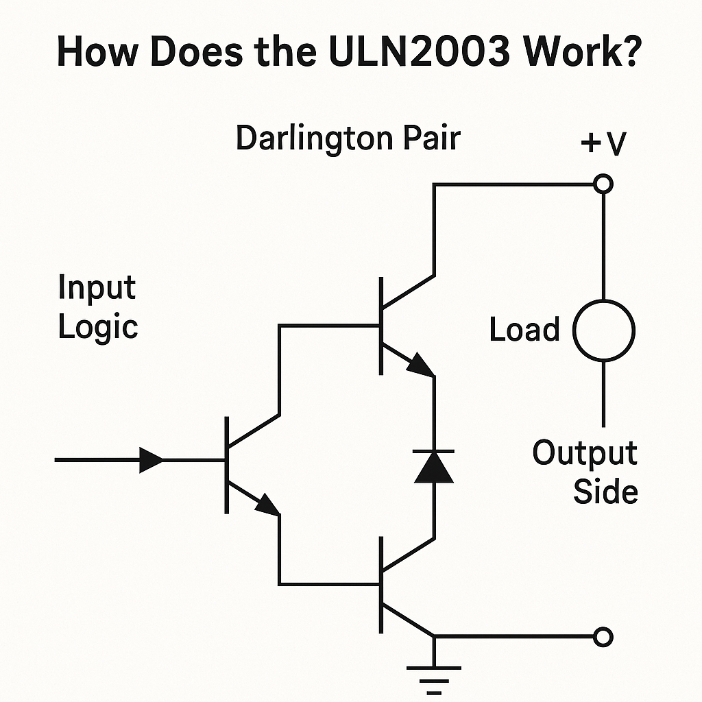 Arduino ULN2003 Stepper Motor Driver Board: Complete Guide to the Darlington Driver IC (Applications, Sequence, and Alternatives) 3 how does uln2003 work