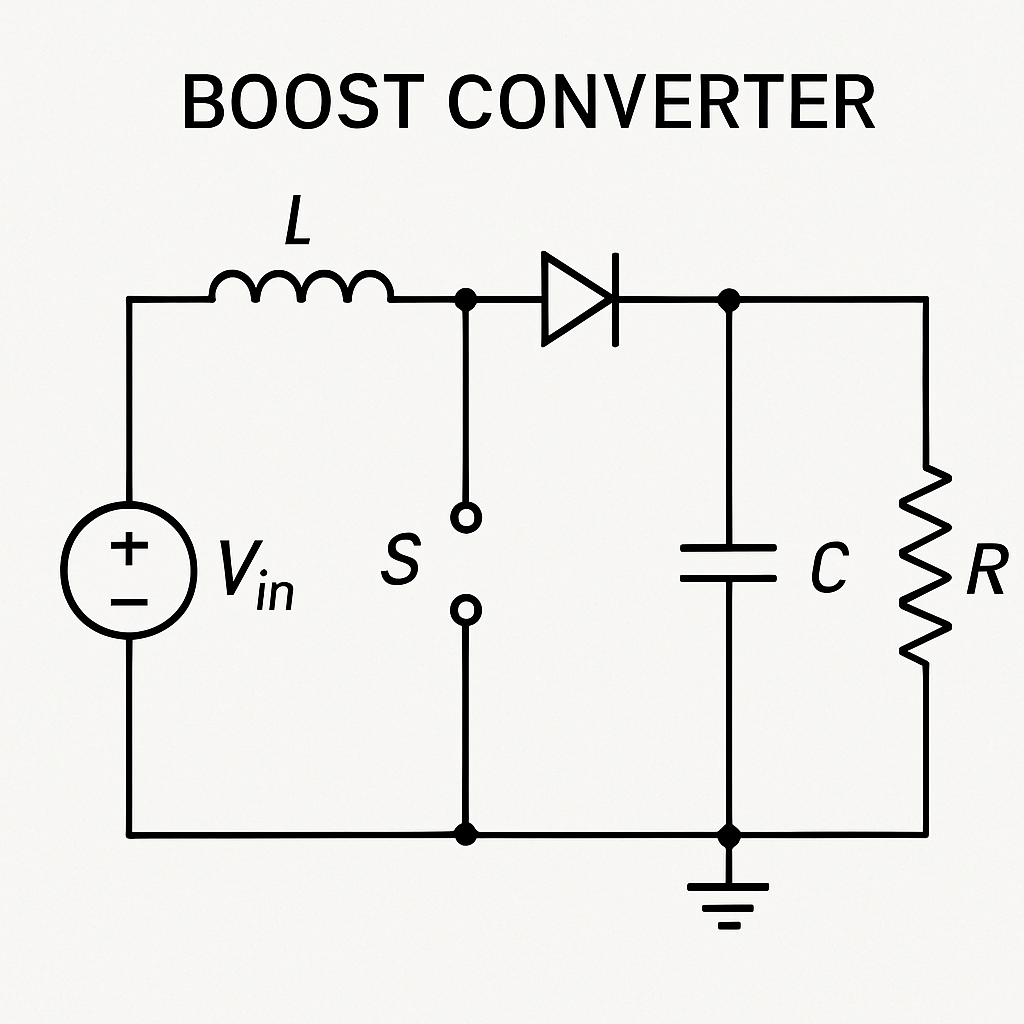 Understanding Boost Converters: Principles and Applications 2 Diagram of a boost converter circuit