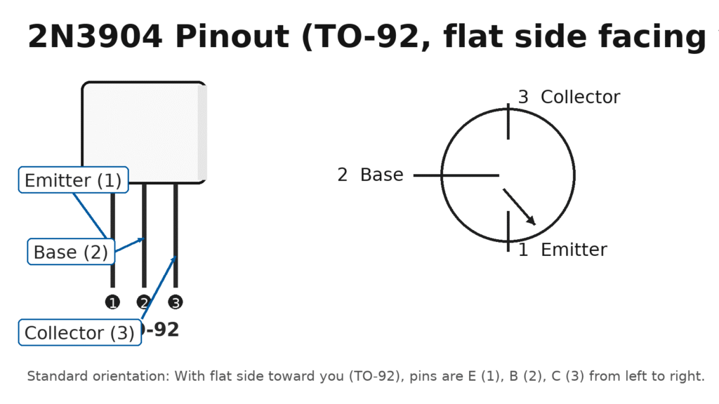 2N3904 pinout diagram