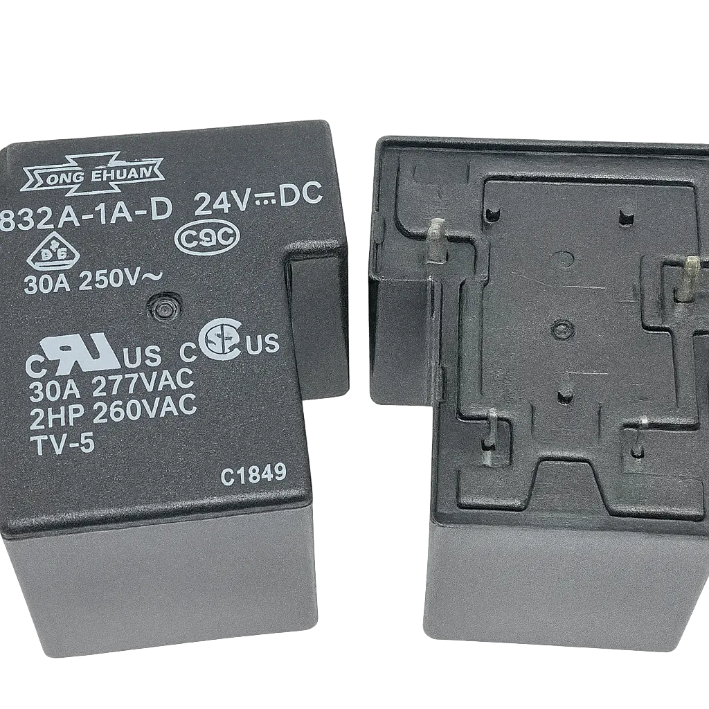 Song Chuan 832A-1A-F-S-12VDC Power Relay — 30A, SPST-NO, Sealed, 12 VDC Coil 1 Song-Chuan-832A-1A-F-S-12VDC-ssr
