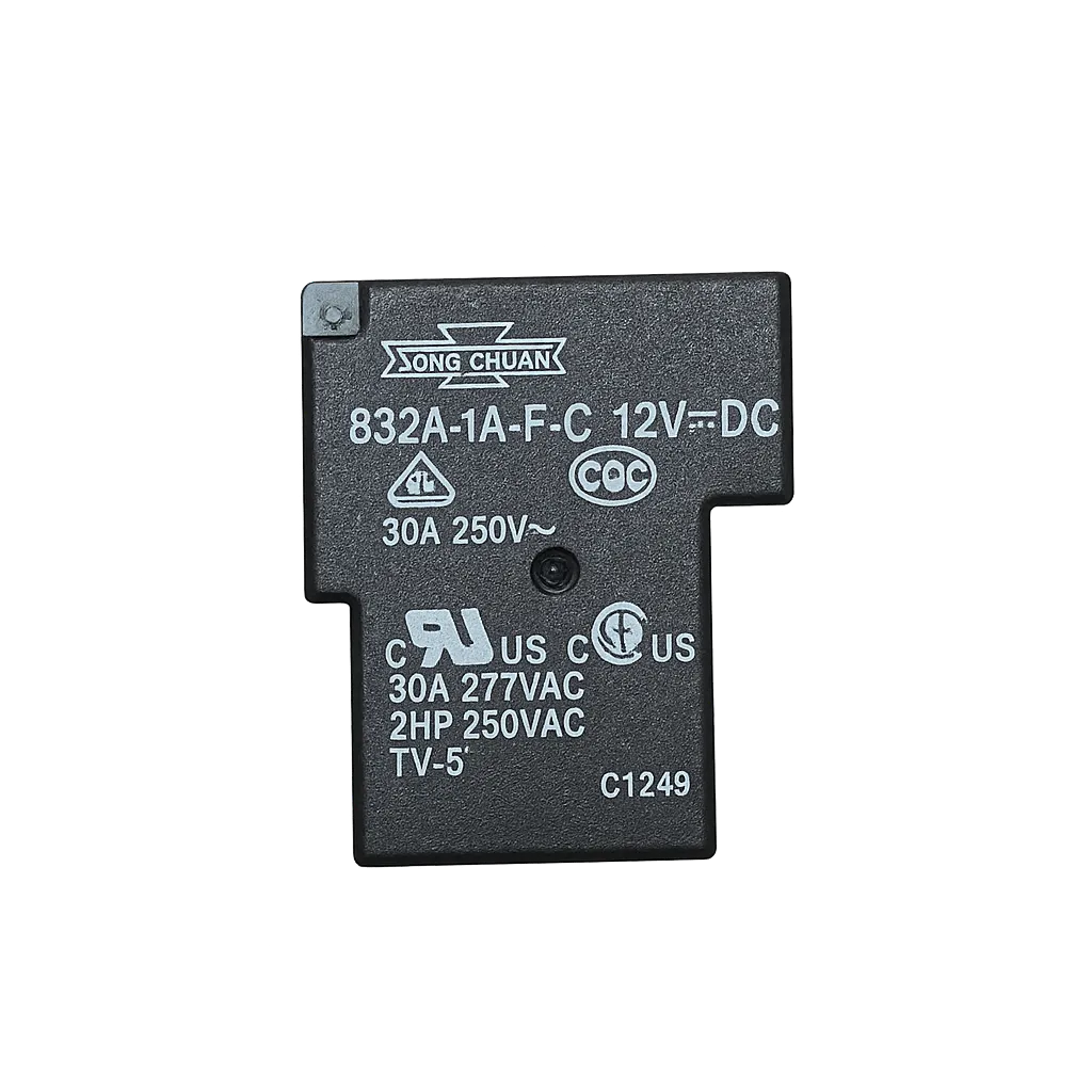 Song Chuan 832A-1A-F-S-12VDC Power Relay — 30A, SPST-NO, Sealed, 12 VDC Coil 2 Song-Chuan-832A-1A-F-S-12VDC