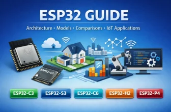ESP32 family overview showing ESP32-C3, ESP32-S3, ESP32-C6, ESP32-H2, and ESP32-P4 use cases