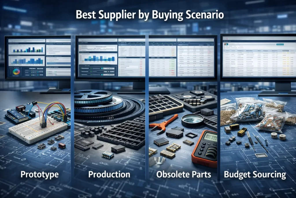 Best electronic component supplier types for prototyping, production, obsolete parts, and budget sourcing