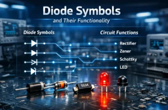Ultra-realistic cover image showing common diode components and schematic symbols on an electronics workbench