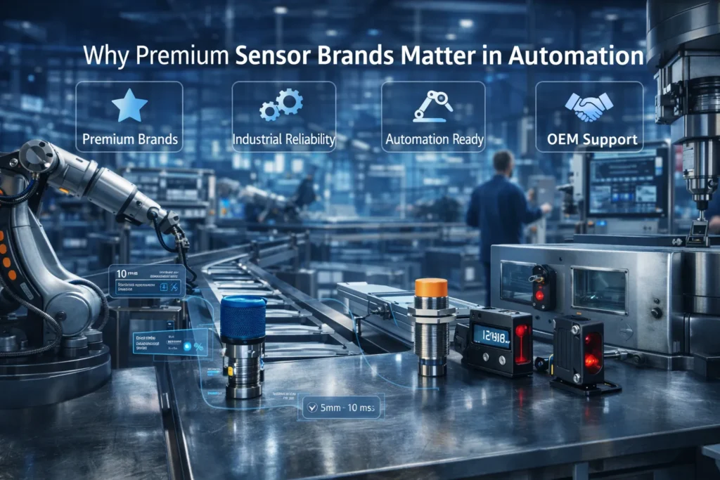 Top Proximity Sensor Manufacturers in 2026: Best Brands for Industrial Use 2 Leading industrial proximity sensor brands shown in a premium product lineup