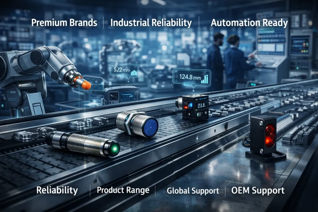 Top Proximity Sensor Manufacturers in 2026: Best Brands for Industrial Use 3 OEM and factory buyer scene showing industrial sensor sourcing and automation equipment