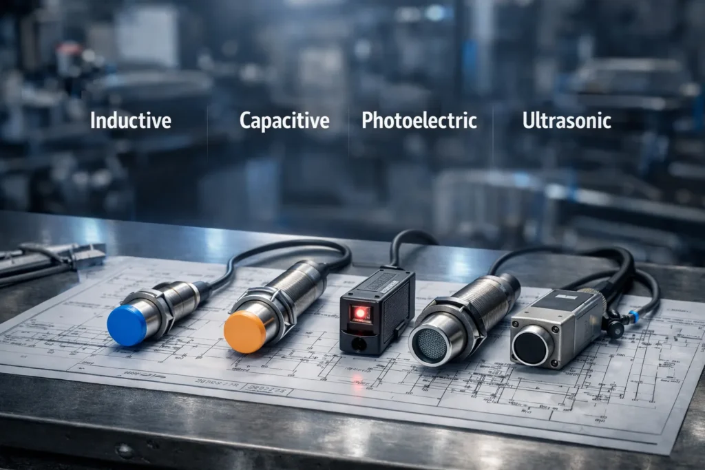 How Much Does a Proximity Sensor Cost in 2026? Full Price Guide for Industrial & OEM Buyers 2 Comparison of inductive capacitive photoelectric and ultrasonic proximity sensor types